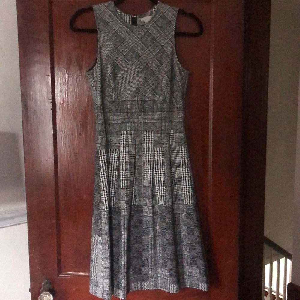 H&M Knee Length Mixed Plaid Sleeveless Dress